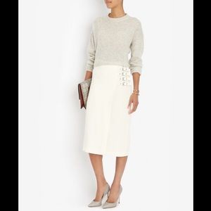 Alc a.l.c. Clint white buckle skirt midi size 8